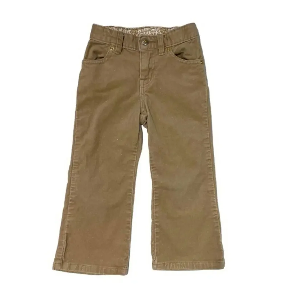 Corduroy Pants Girls Size 4T tan khaki gold